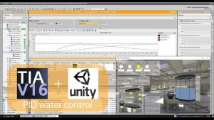 Контроль уровня воды (ПИД-регулятор) — Unity — SIEMENS TIA Portal